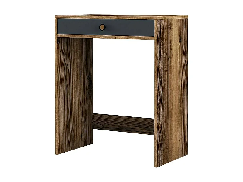 Consola Dpillo, Mesa multiusos, Gabinete de soporte, Escritorio de pasillo, 70x85 h40 cm, Nogal y Antracita