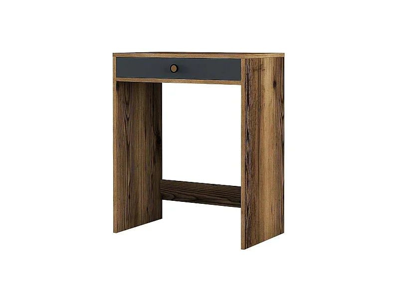 Consola Dpillo, Mesa multiuso, Armário de apoio, Secretária de corredor, 70x85h40 cm, Nogueira e Antracite