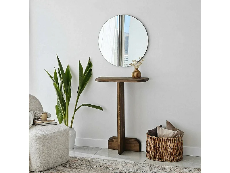 Dpodavin Console, Multifunctionele Tafel, Steunkast, Gangbureau, 80x25h85 cm, Walnoot