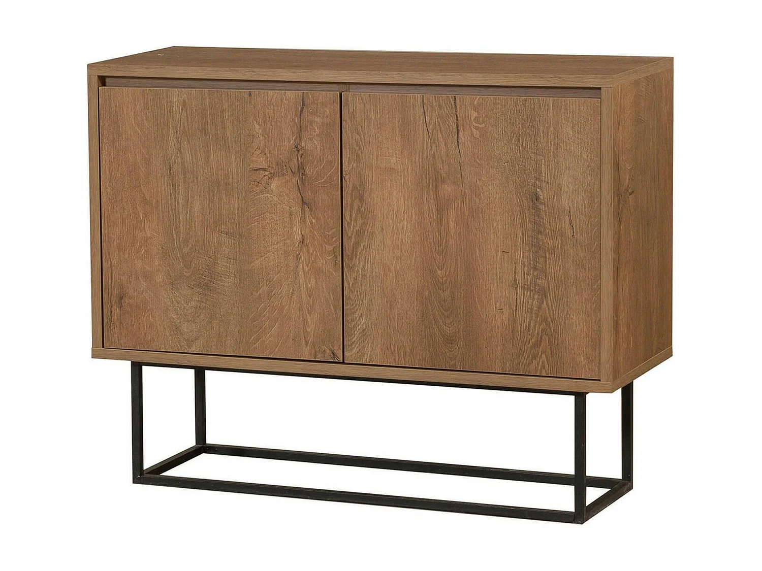 Dmora - Consolle Indiano, 90x36h72 cm, Noce e Nero