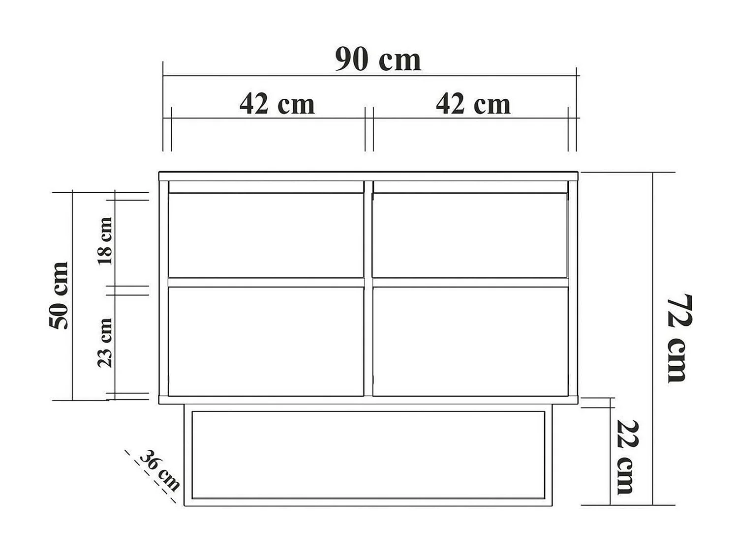 Dcalabri console, Multifunctionele tafel, Steunkast, Gangbureau, 90x36h72 cm, Walnoot en Zwart