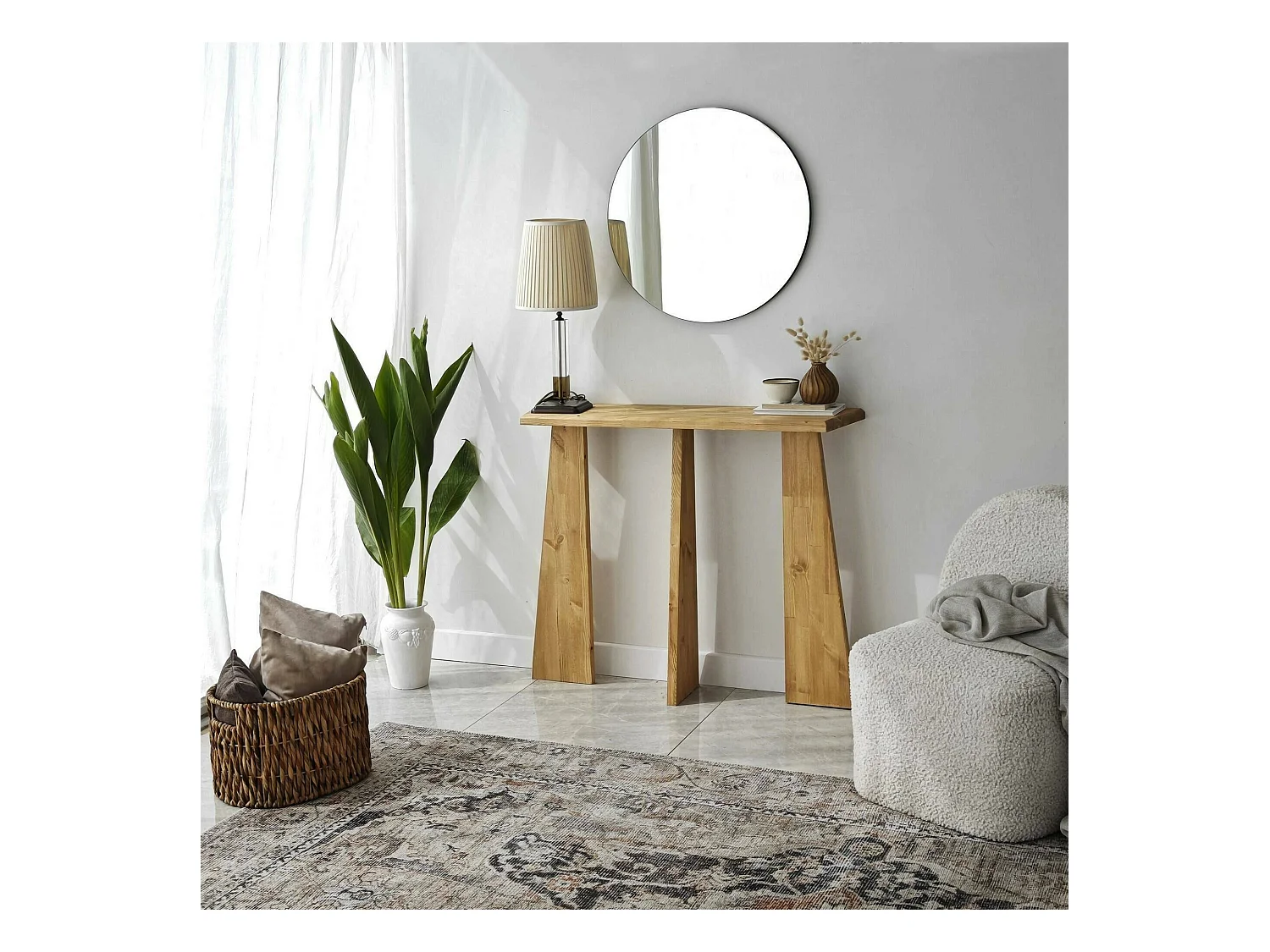 Dmora - Consolle TomoeGozen, 100x28h83 cm, Quercia