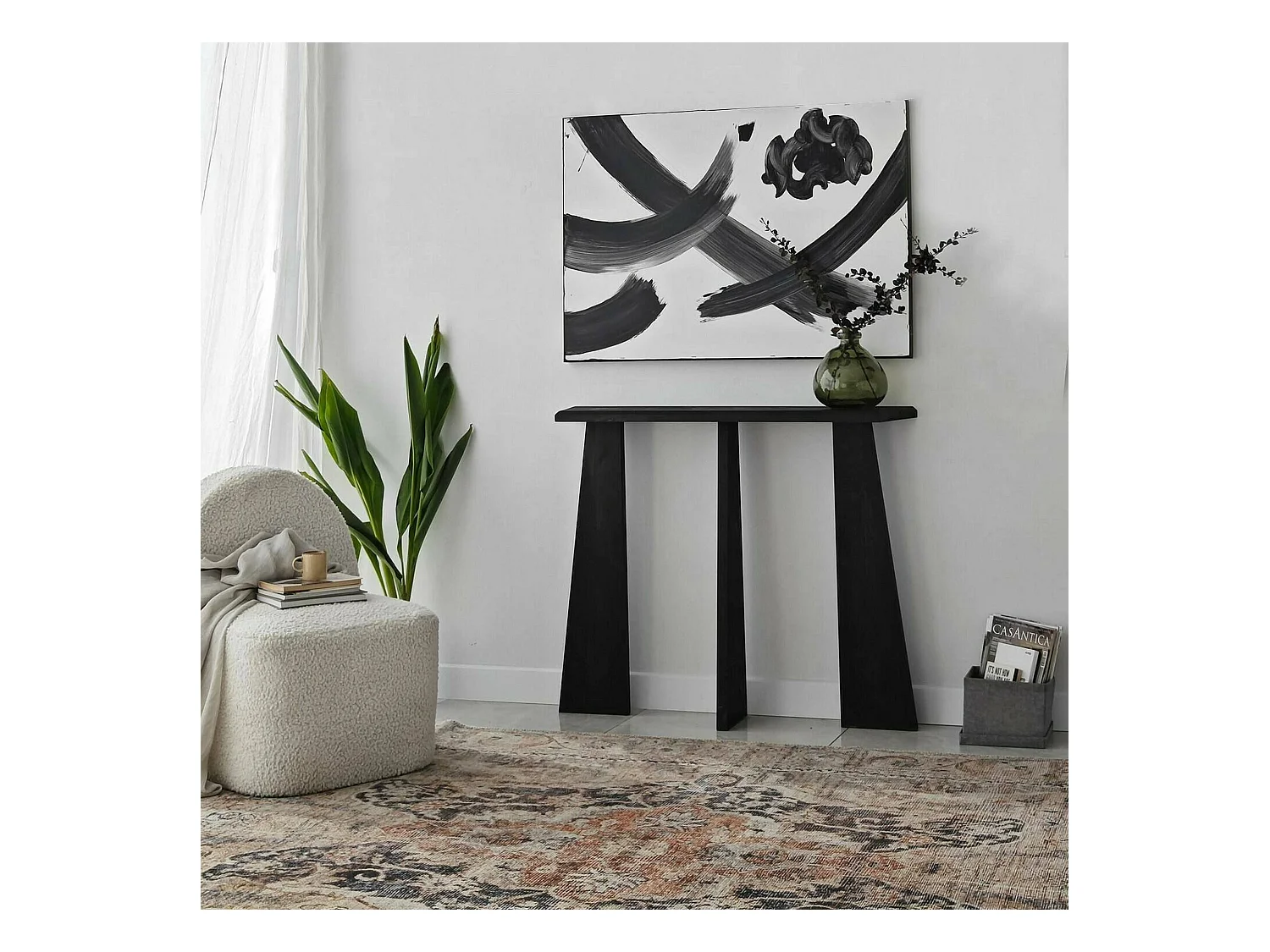 Dmora - Consolle TomoeGozen, 100x28h83 cm, Antracite