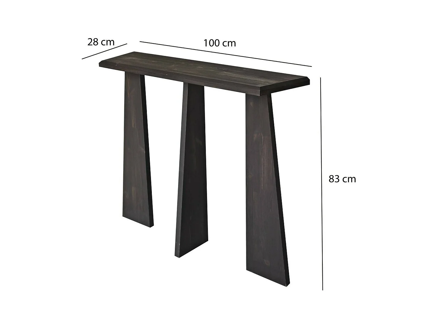 Dmora - Consolle TomoeGozen, 100x28h83 cm, Antracite