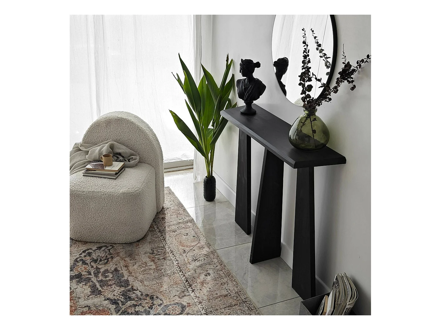 Dmora - Consolle TomoeGozen, 100x28h83 cm, Antracite