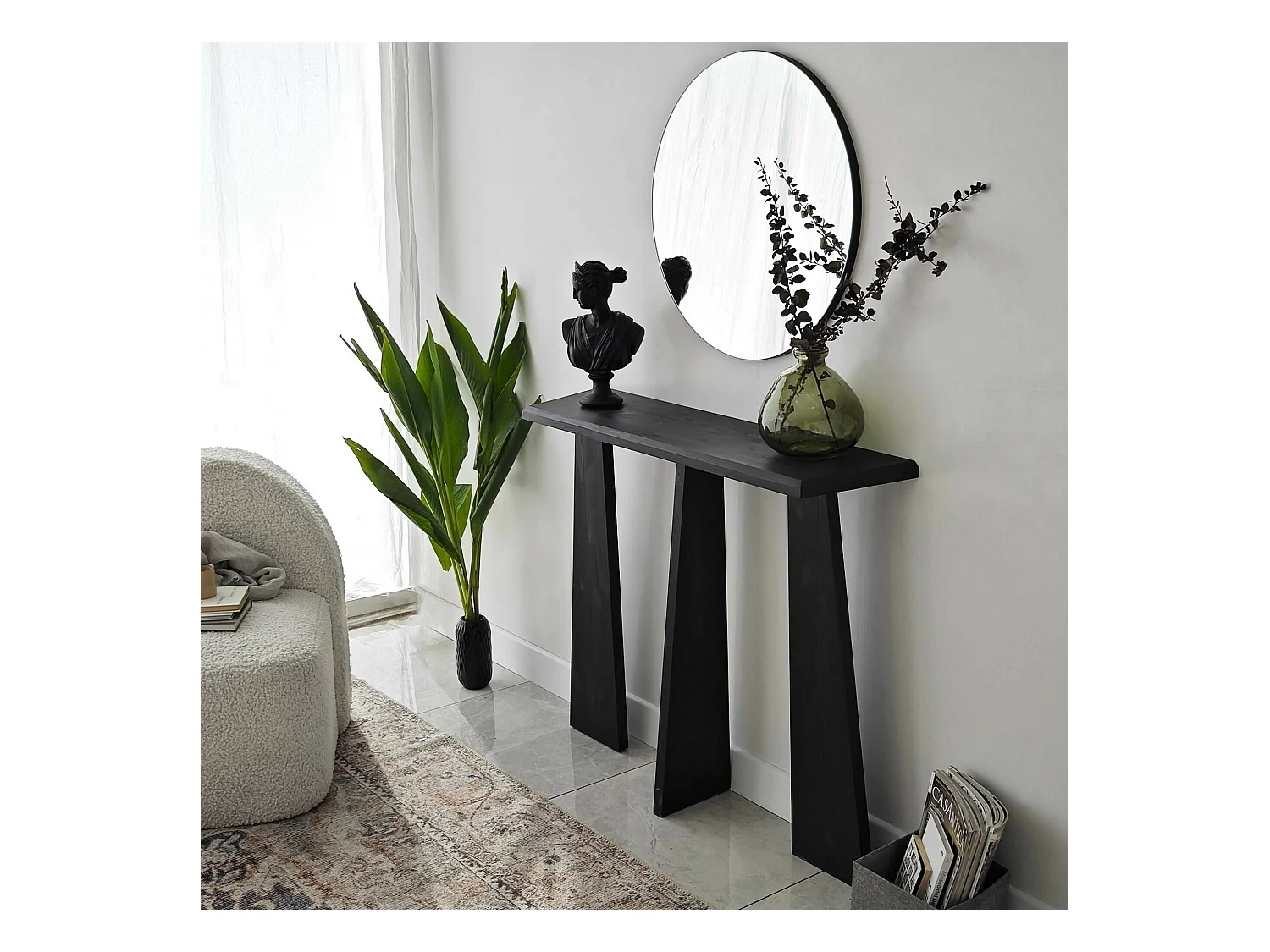 Dmora - Consolle TomoeGozen, 100x28h83 cm, Antracite