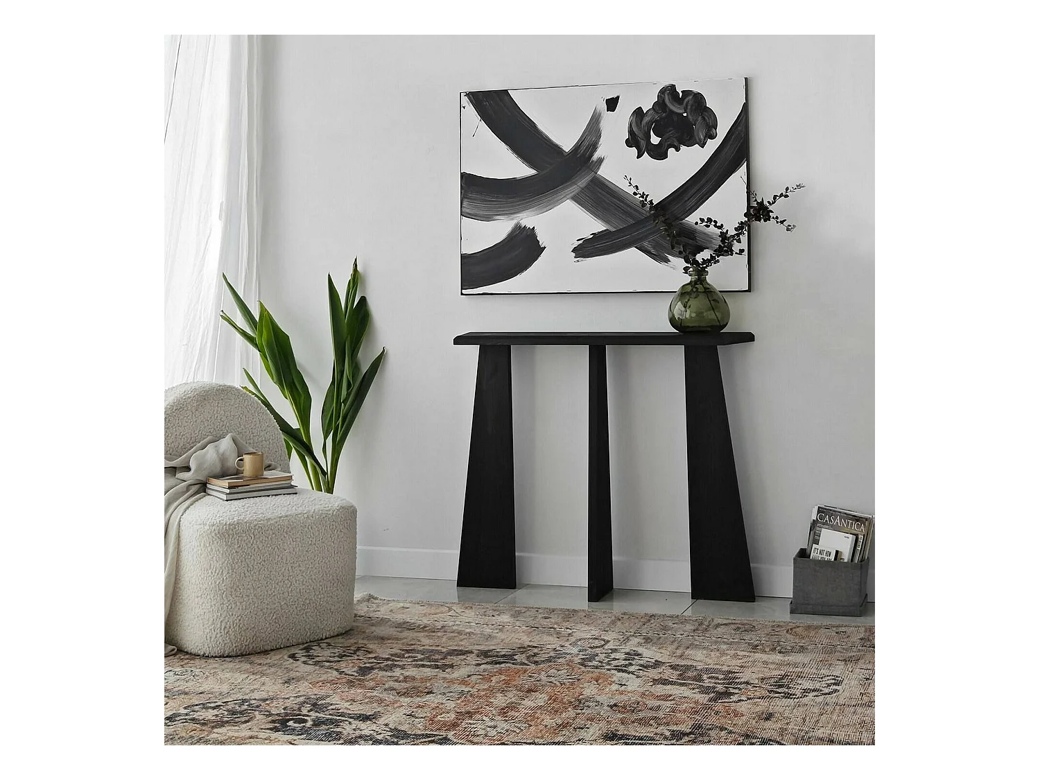 Dmora - Consolle TomoeGozen, 100x28h83 cm, Antracite