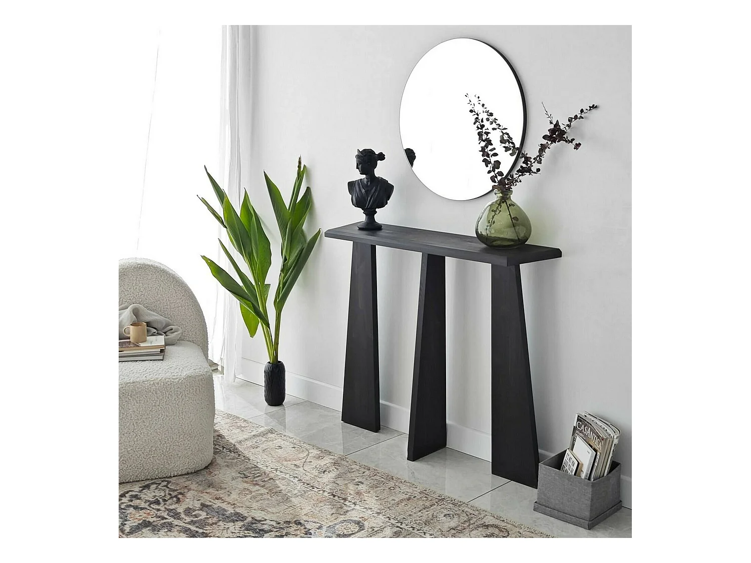 Dmora - Consolle TomoeGozen, 100x28h83 cm, Antracite