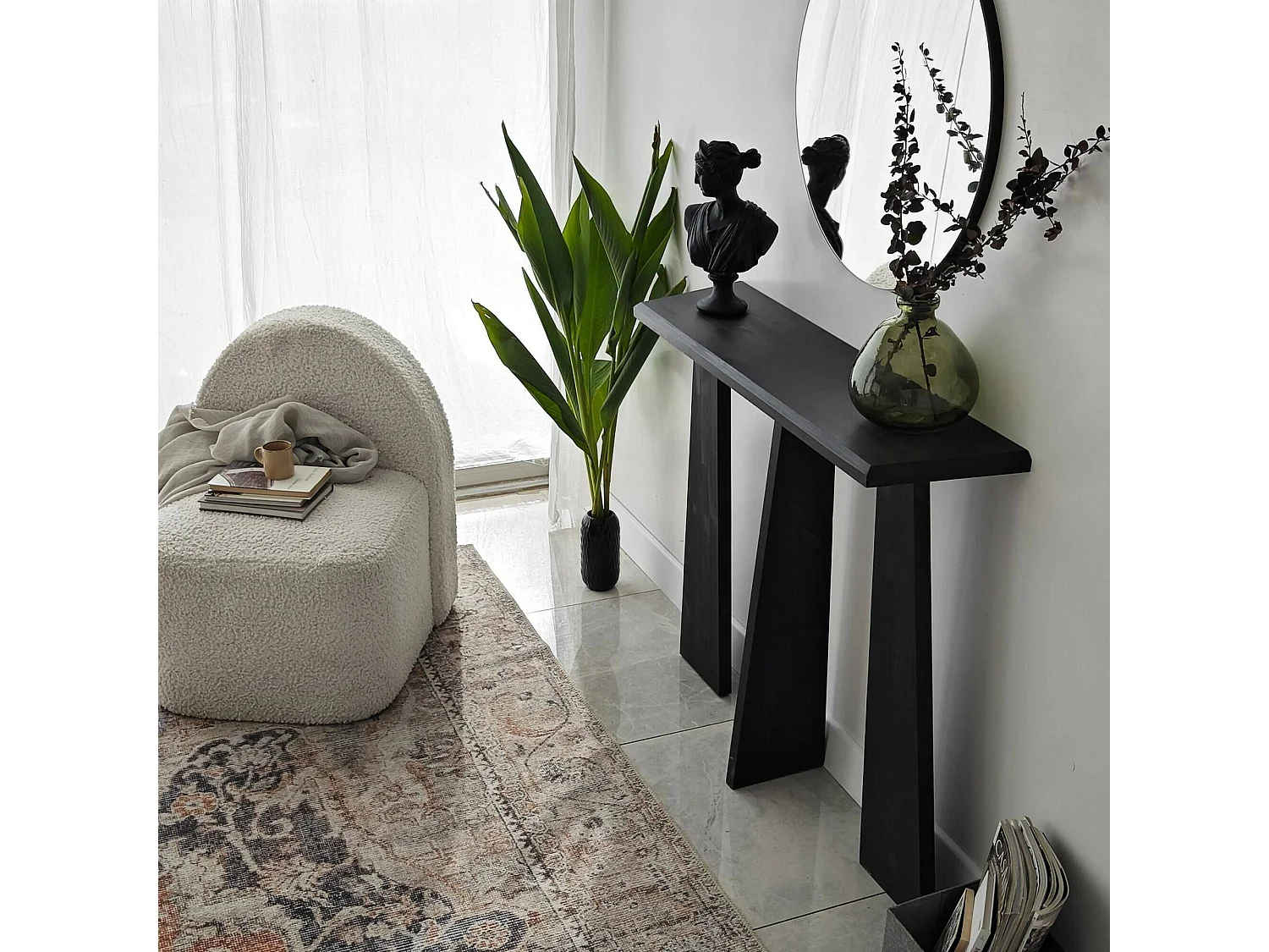 Console Arcturus, Table polyvalente, Armoire de rangement, Bureau du couloir, 100x28 h83 cm, Anthracite