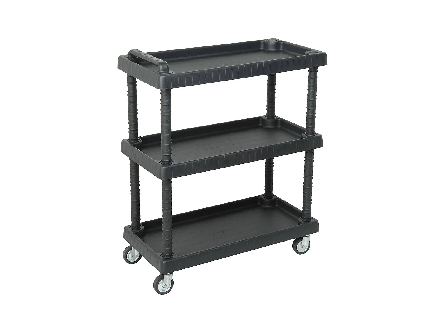 Chariot Libin, Chariot polyvalent, Chariot à roulettes, Chariot à outils avec 1 étagère, 100% Made in Italy, 75x38h92 cm, Anthracite