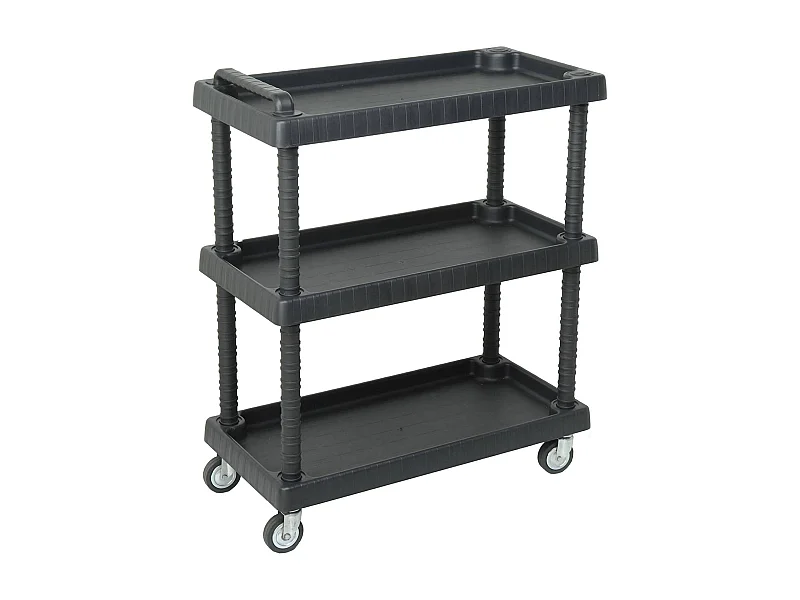 Chariot Libin, Chariot polyvalent, Chariot à roulettes, Chariot à outils avec 1 étagère, 100% Made in Italy, 75x38h92 cm, Anthracite