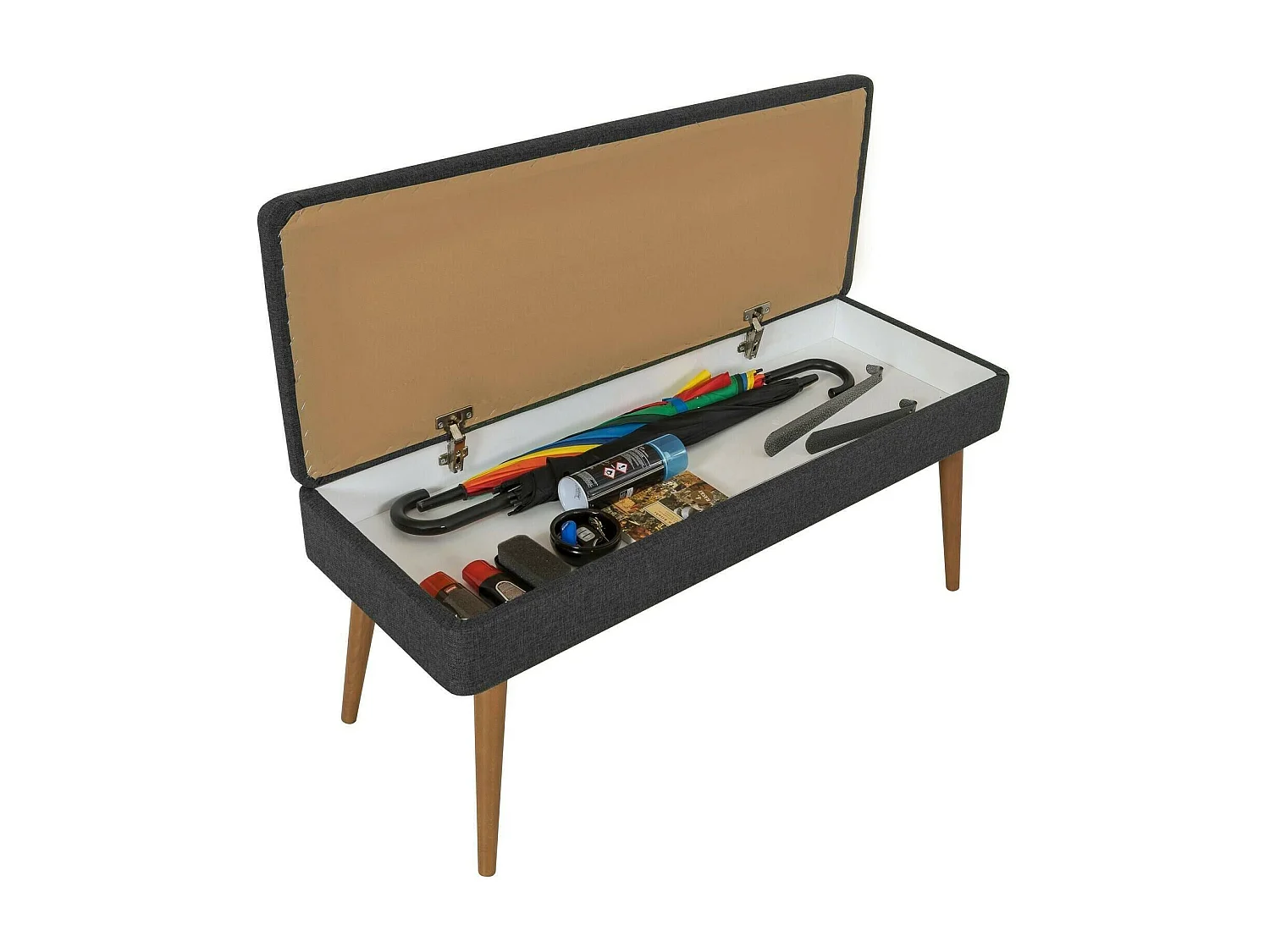 Dgallett entreekast, Hanger ingang, Atrium samenstelling, Multifunctionele opbergconsole, 50x38h135 cm, Eiken en Antraciet