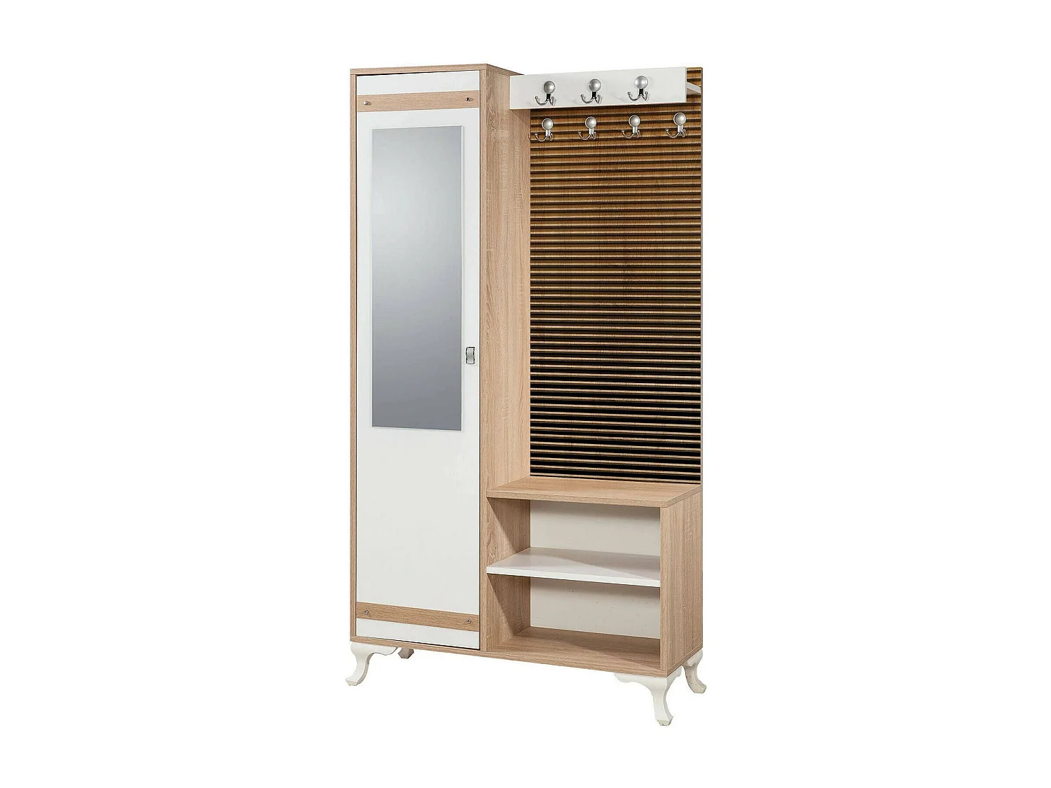 Dpontiss entreekast, Hanger ingang, Compositie voor atrium, Multifunctionele opbergconsole, 100x36h190 cm, Eik