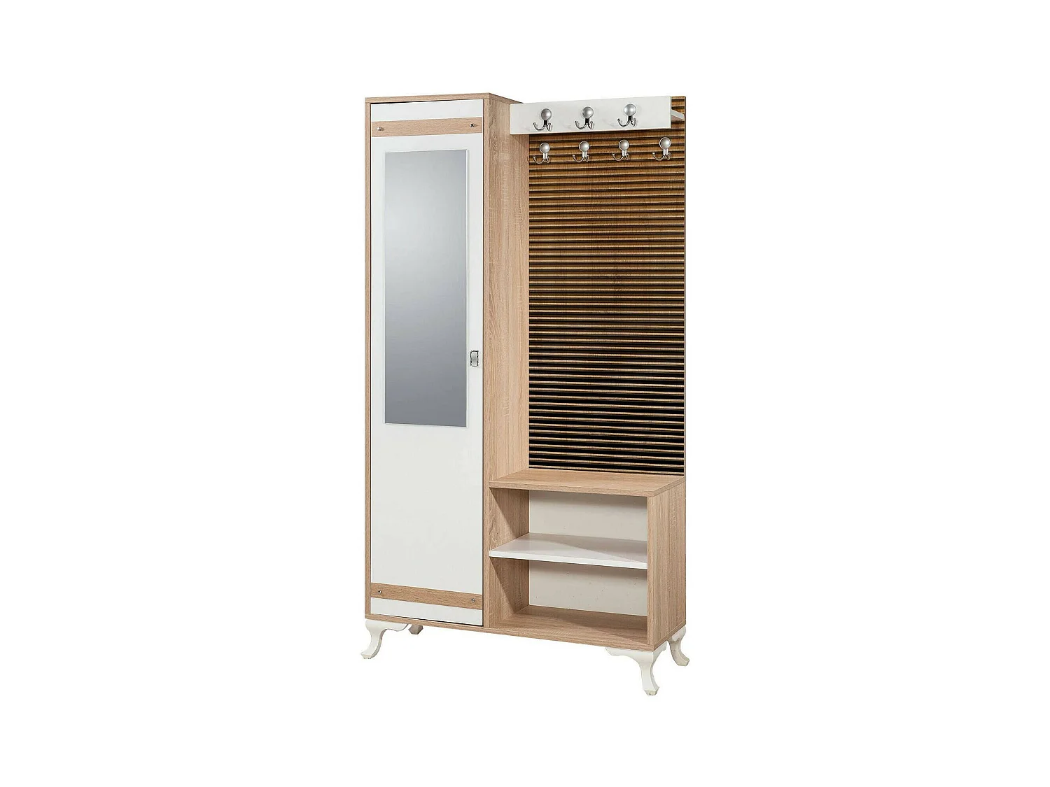 Dpontiss entreekast, Hanger ingang, Compositie voor atrium, Multifunctionele opbergconsole, 100x36h190 cm, Eik