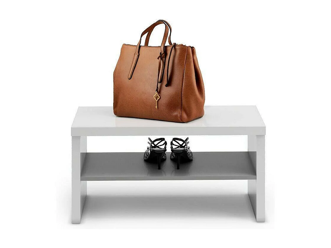 Dmora - Mobile da ingresso Trivia, 80x40h40 cm, Bianco lucido e Antracite