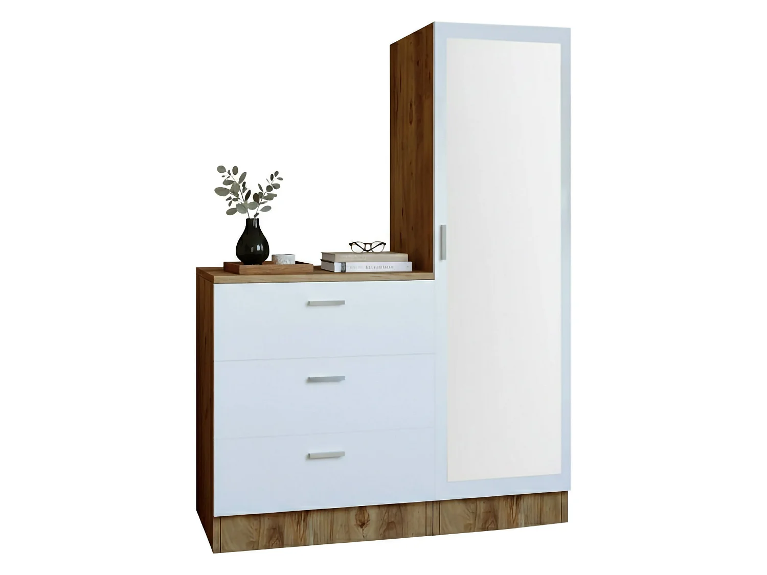 Mobile da Ingresso Jaime, Specchio Incluso, 47x60x72h cm Marrone Quercia