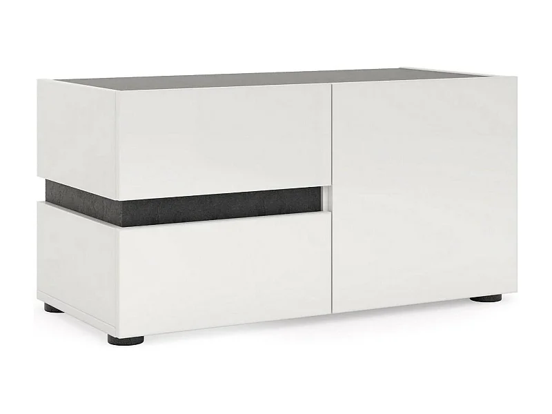 Dmora - Mobile da ingresso Seul, 80x38h42 cm, Bianco lucido e Antracite