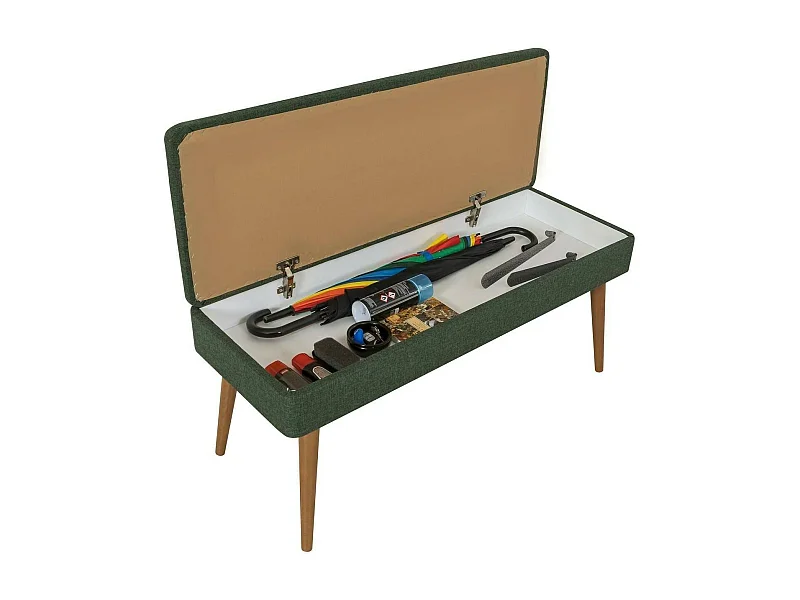 Meuble d'entrée Baham, Crochet d'entrée, Composition pour l'atrium, Console de rangement multifonction, 50x38h135 cm, Chêne et Vert