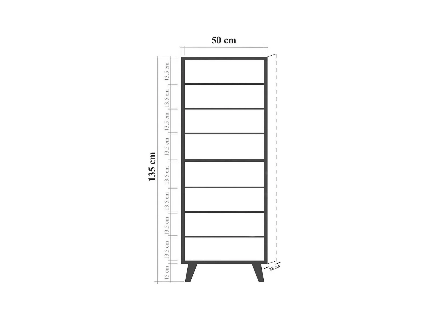 Dgallett-ingangskast, Ingangskast, Atrium-opstelling, Mupt-functionele opbergkast, 50x38h135 cm, Eik en Groen