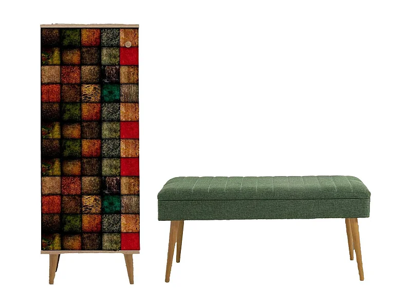 Mobile da Ingresso Podgorica, 16 Paia, 38x50x135h cm Marrone Quercia