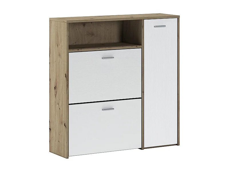 Eingangsmöbel Dafenagya, Moderner Eingang, Wandgarderobe, Multifunktions-Aufbewahrungskonsole, 92x27h94 cm, Eiche und WeiÃŸ