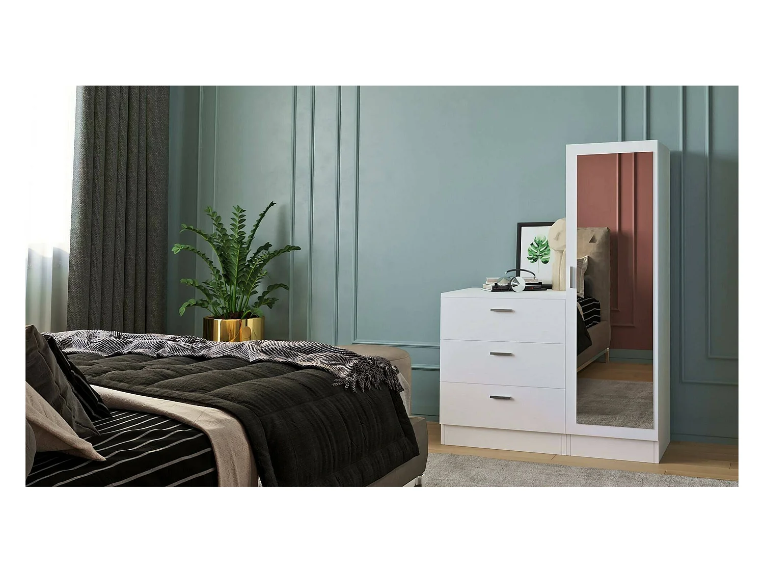 Armário de entrada Dmarango, Entrada do cabide, Composição para o átrio, Consola de armazenamento multifunções, 60x47h72 cm, Branco