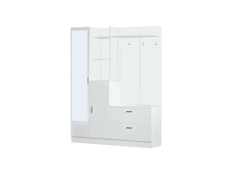 Dmora - Mobile da ingresso Anumali, 140x37h182 cm, Bianco