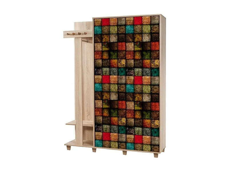 Mobile da Ingresso Liana, Appendiabiti, 36x135x194h cm Marrone Quercia