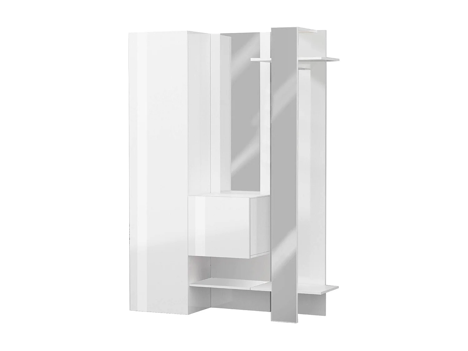 Mobile da Ingresso Arabelle, Specchio Incluso Made in Italy, 35x140x190h cm Bianco
