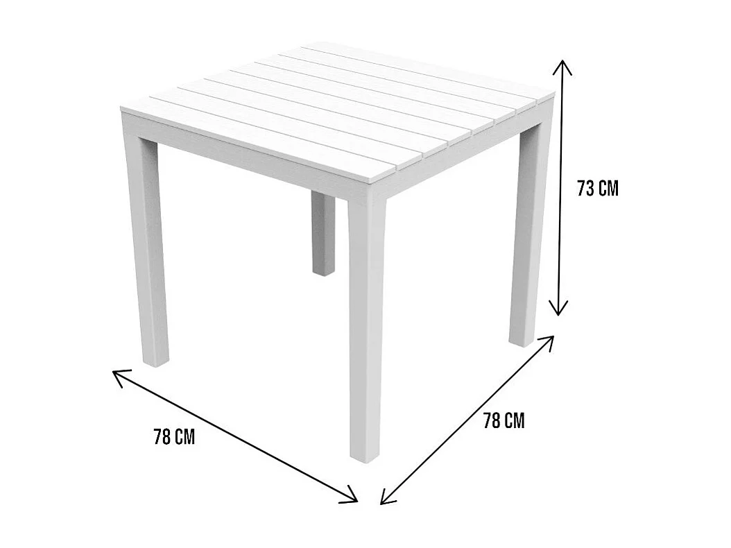 TavDaquilan buitenolie, Vierkante tuinplank, Vaste salontafel voor binnen en buiten, 100% Made in Italy, 100% Made in Italy, 78x78h72 cm, Wit