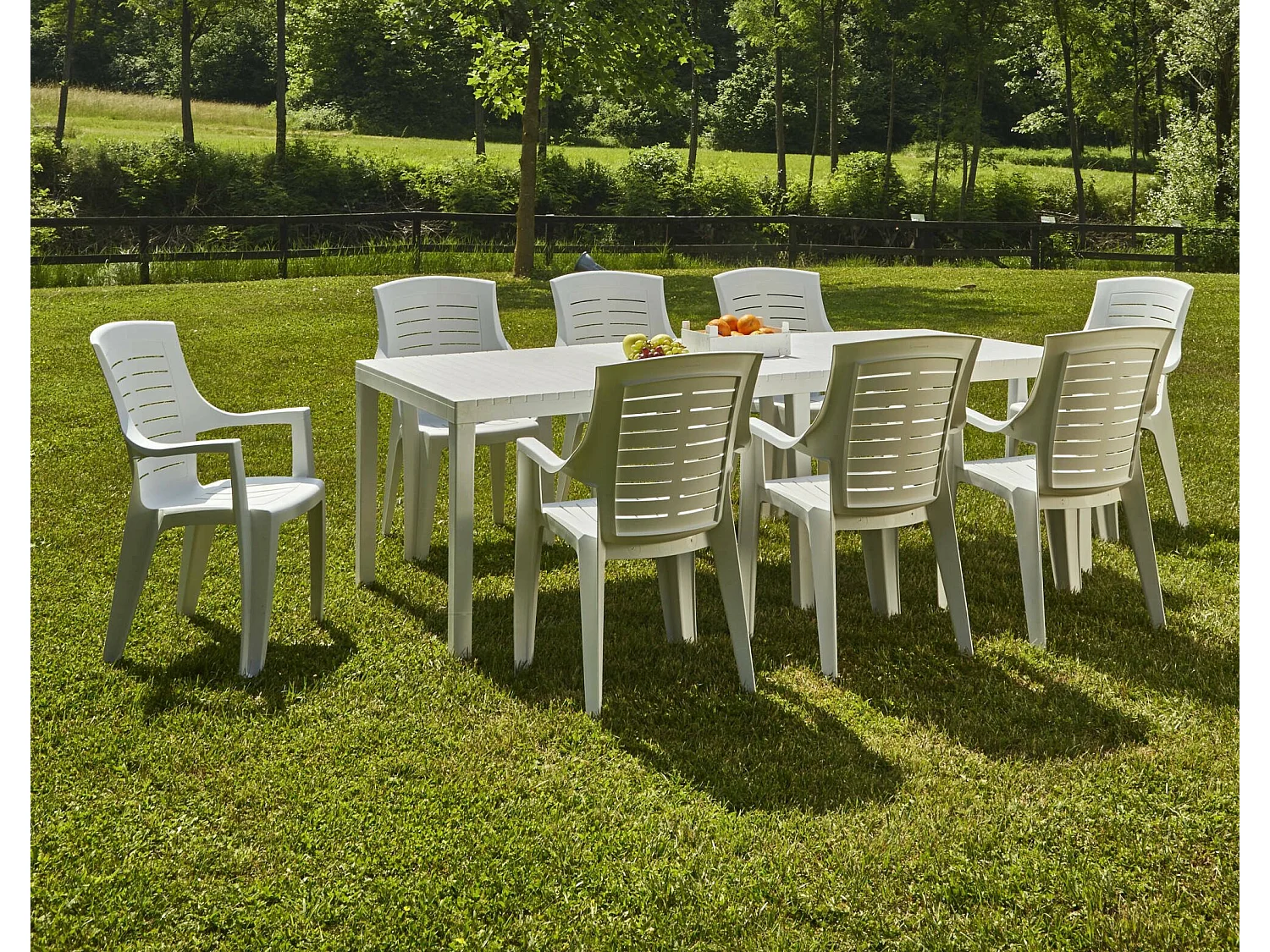 Mesa de exterior Dmica, Mesa de jantar retangular extensível, Mesa de jardim extensível, 100% Made in Italy, 150x90h72 cm, Branco