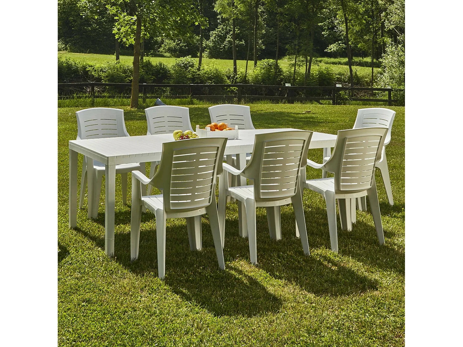 Table d'extérieur Susa, Table à manger rectangulaire extensible, Table de jardin extensible, 100% Made in Italy, 150x90h72 cm, Blanc