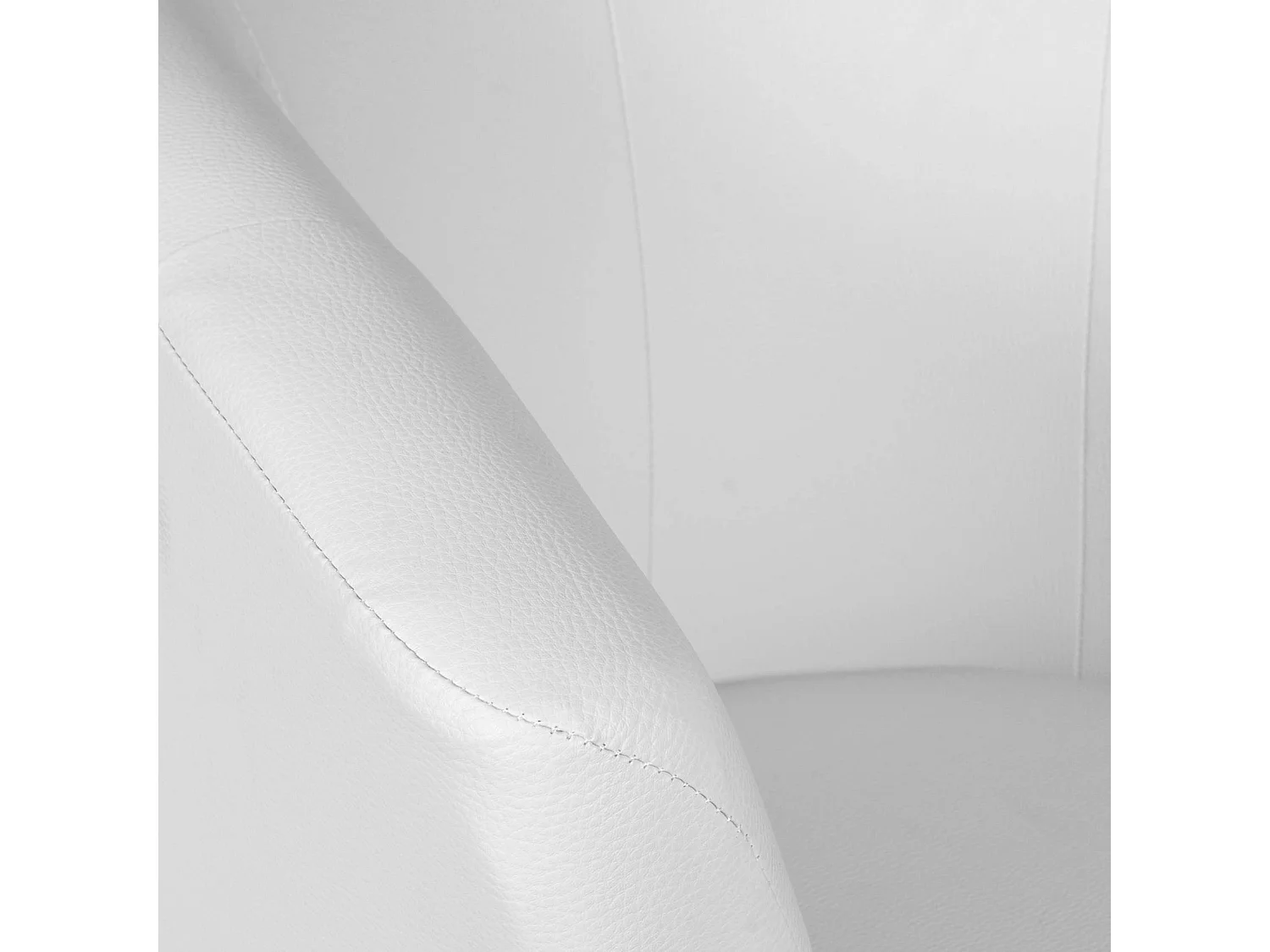 Fauteuil Dpanett, Fauteuil de salon, Siège rembourré, Chaise avec accoudoirs en éco-cuir, 64x63h76 cm, Blanc