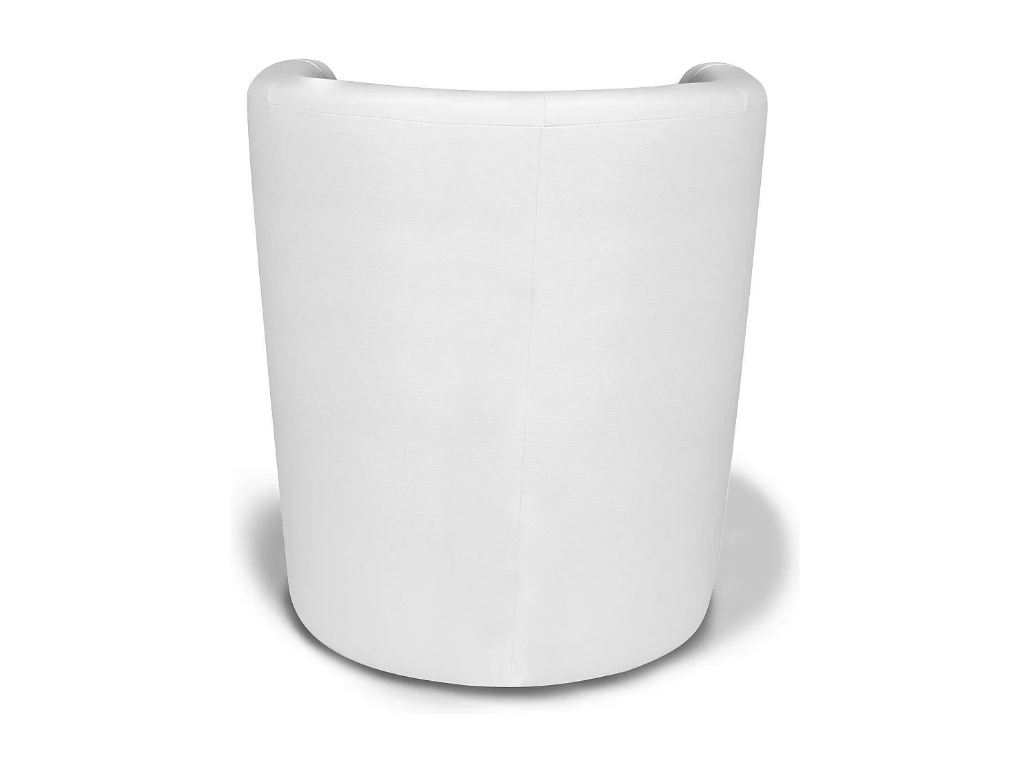 Fauteuil Dpanett, Fauteuil de salon, Siège rembourré, Chaise avec accoudoirs en éco-cuir, 64x63h76 cm, Blanc