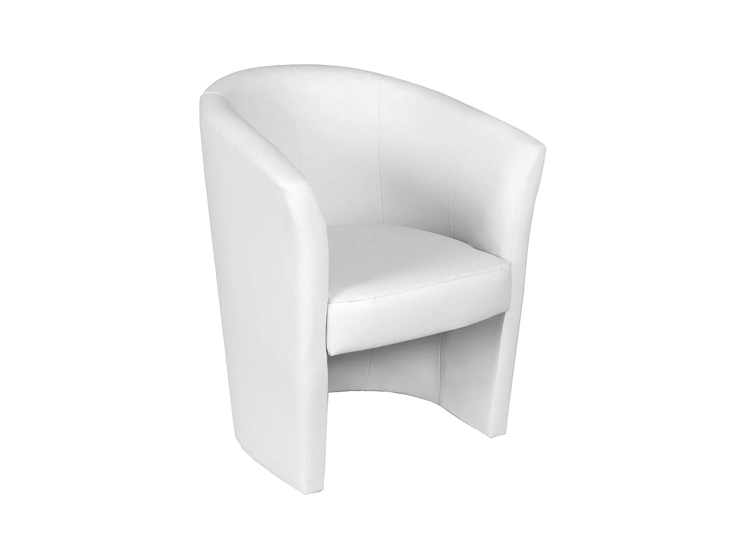 Fauteuil Dpanett, Fauteuil de salon, Siège rembourré, Chaise avec accoudoirs en éco-cuir, 64x63h76 cm, Blanc