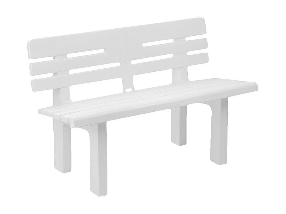 AuÃŸenbank Daltobel, Monoblock-Gartenbank, AuÃŸenbank, 100 % Made in Italy, 110 x 52 x 71 cm, WeiÃŸ
