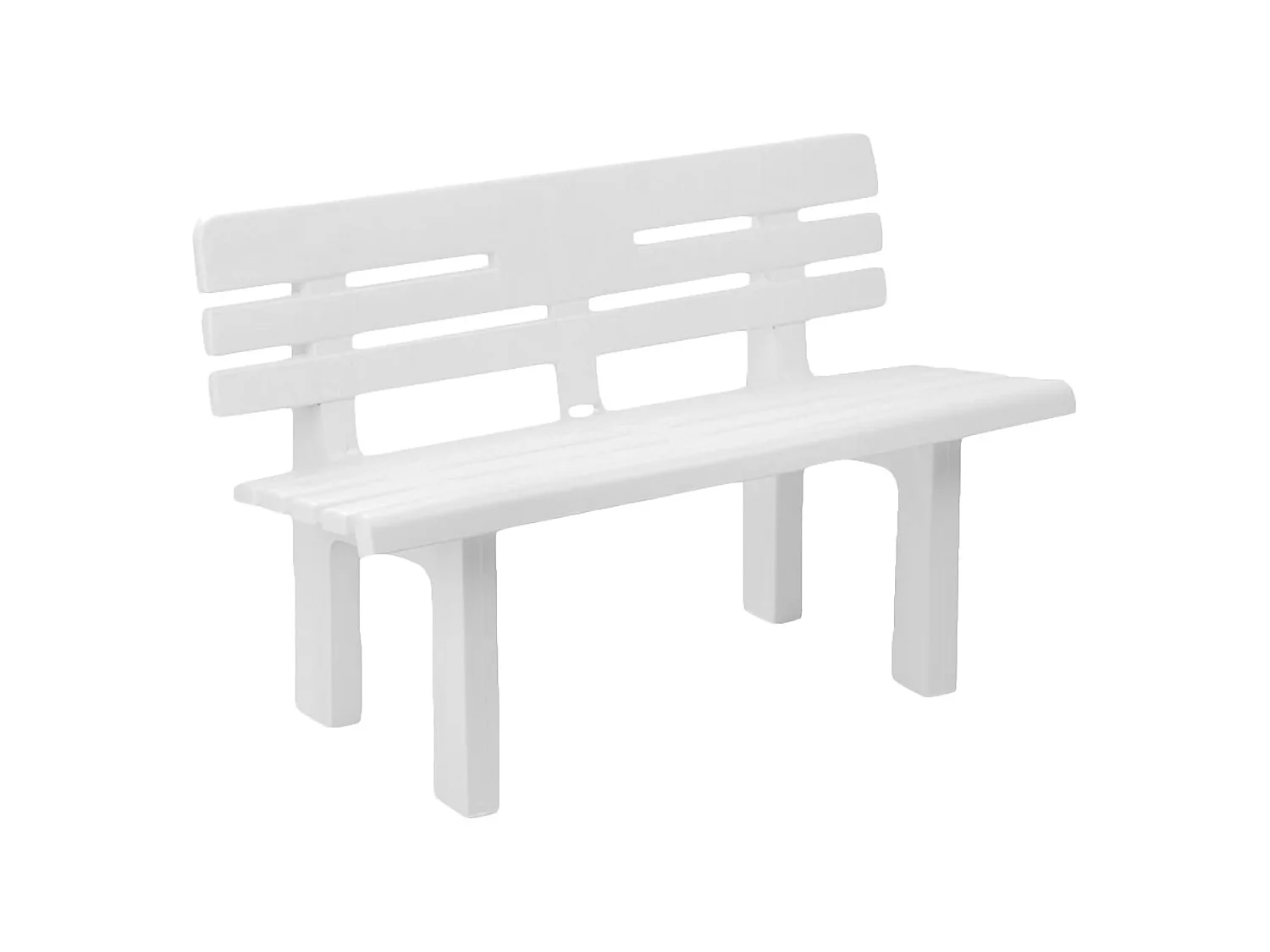 Banc d'extérieur Marinella, Banc de jardin Monobloc, Banc d'extérieur, 100% Made in Italy, 110x52h71 cm, Blanc