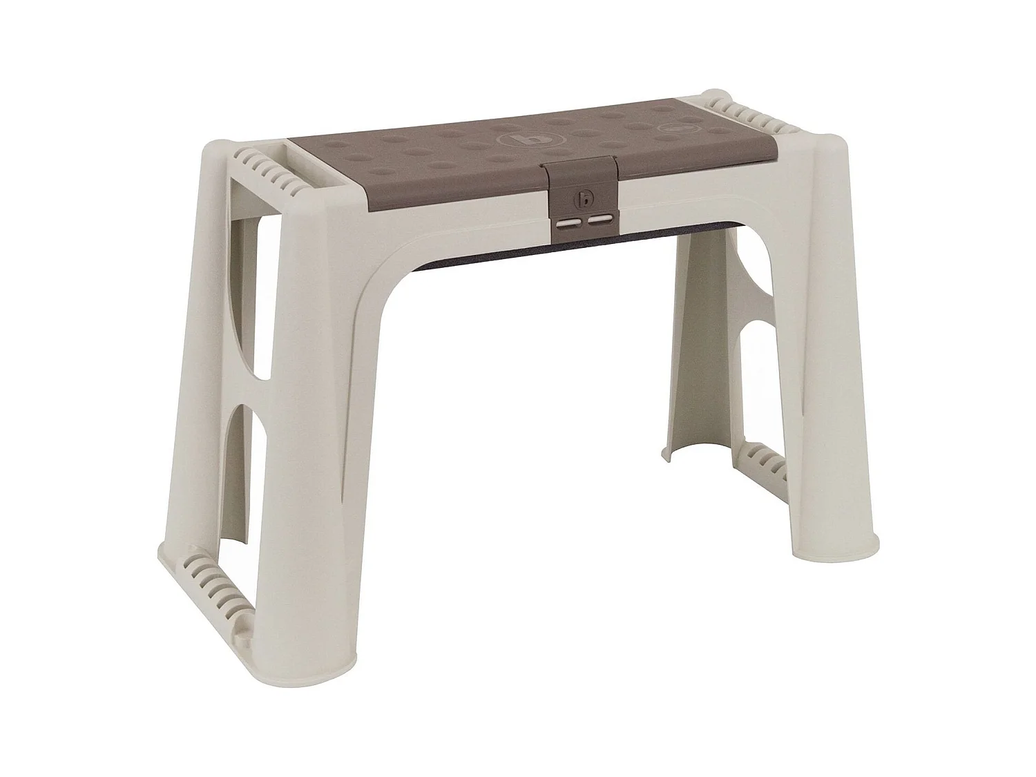 Banc d'extérieur Ypres, Banc de jardin, Banc à outils, Banc polyvalent, 100% Made in Italy, 58x29h37 cm, Beige et Marron