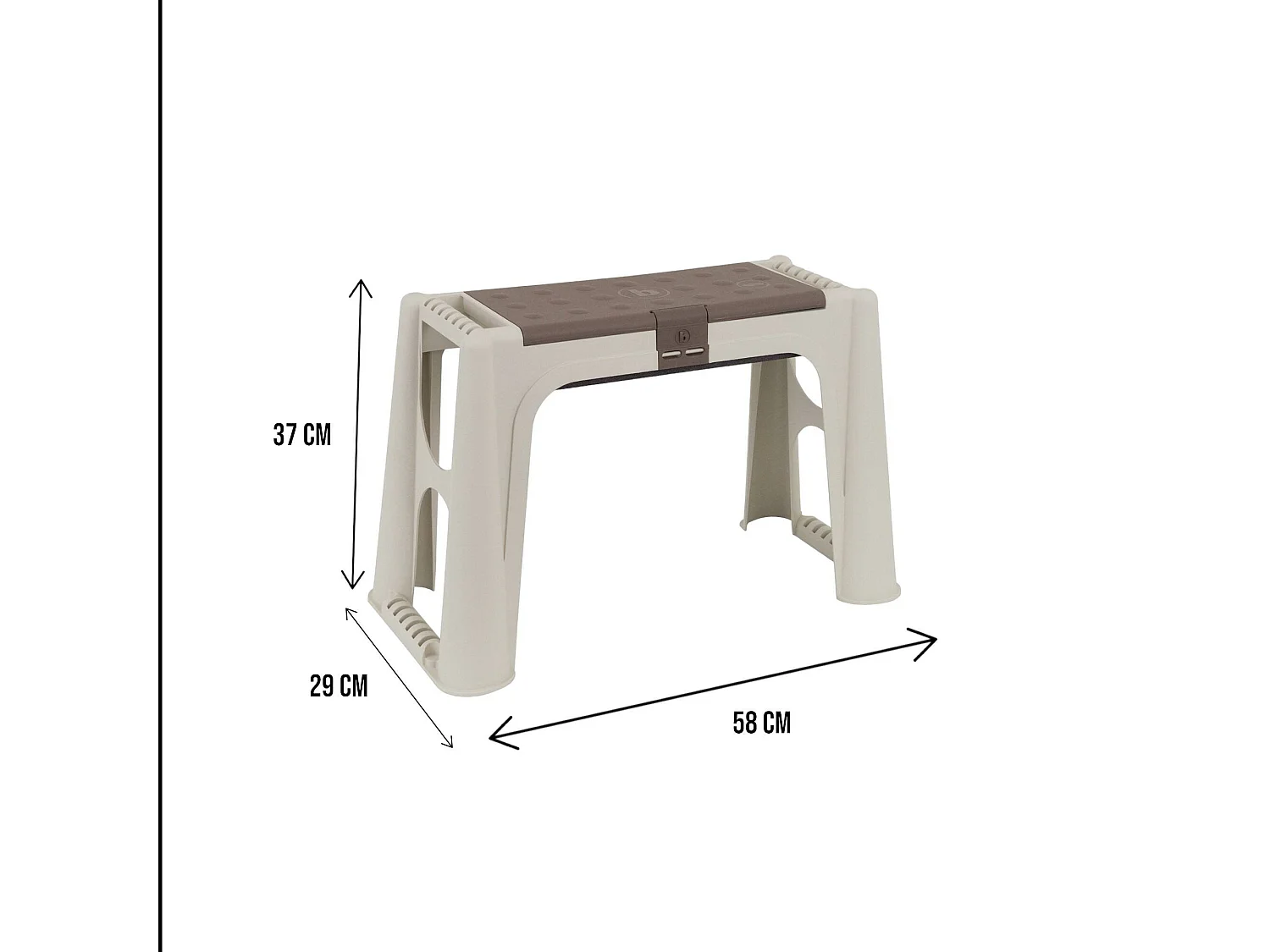 Ypern-AuÃŸenbank, Gartenbank, Werkzeugbank, Mehrzweckbank, 100 % Made in Italy, 58 x 29 x 37 cm, Beige und Braun