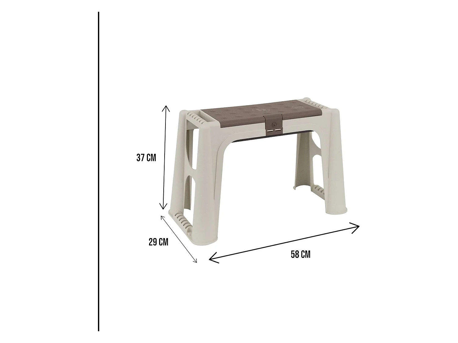 Dboffell buitenbank, tuinbank, gereedschapsbank, multifunctionele bank, 100% Made in Italy, 58x29h37 cm, Beige en Bruin