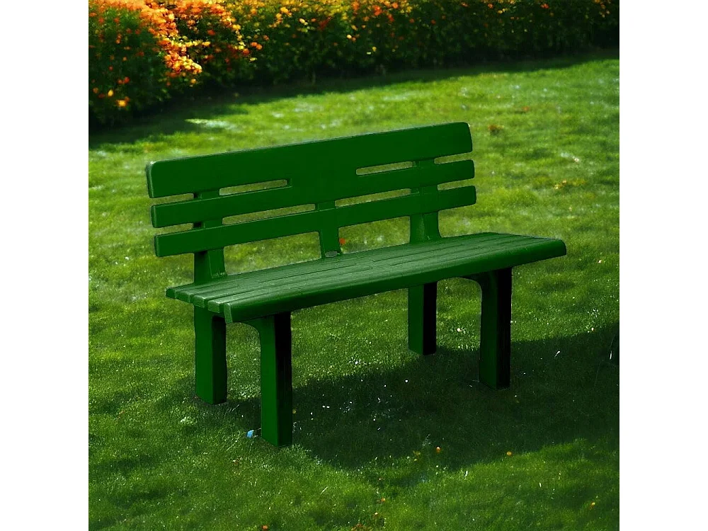 AuÃŸenbank Daltobel, Monoblock-Gartenbank, AuÃŸenbank, 100 % Made in Italy, 110 x 52 x 71 cm, Grün
