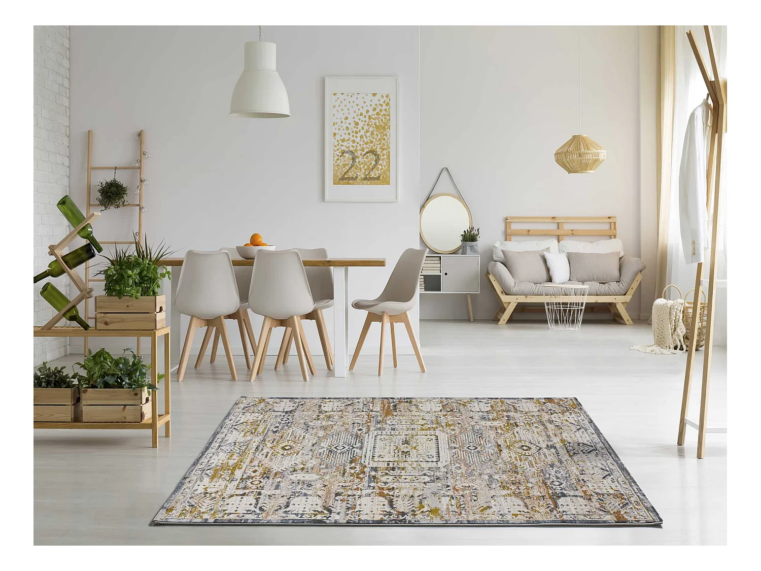 Alfombra interior  - vintage - multicolor - 134 x 200 cm - SPRINGS