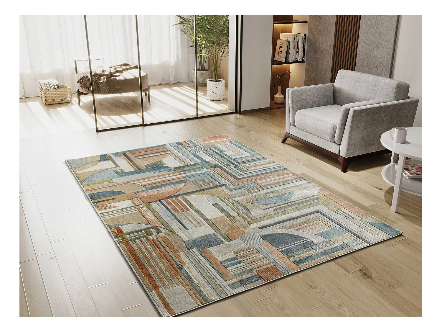 Tapis intérieur - géométrique - multicolore - 160 x 230 cm - BLEIK
