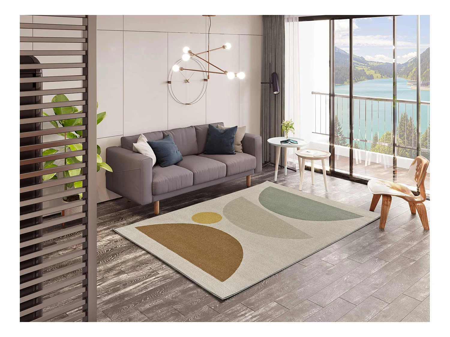 Tapis intérieur - scandinave - multicolore - 160 x 230 cm - DOMUS