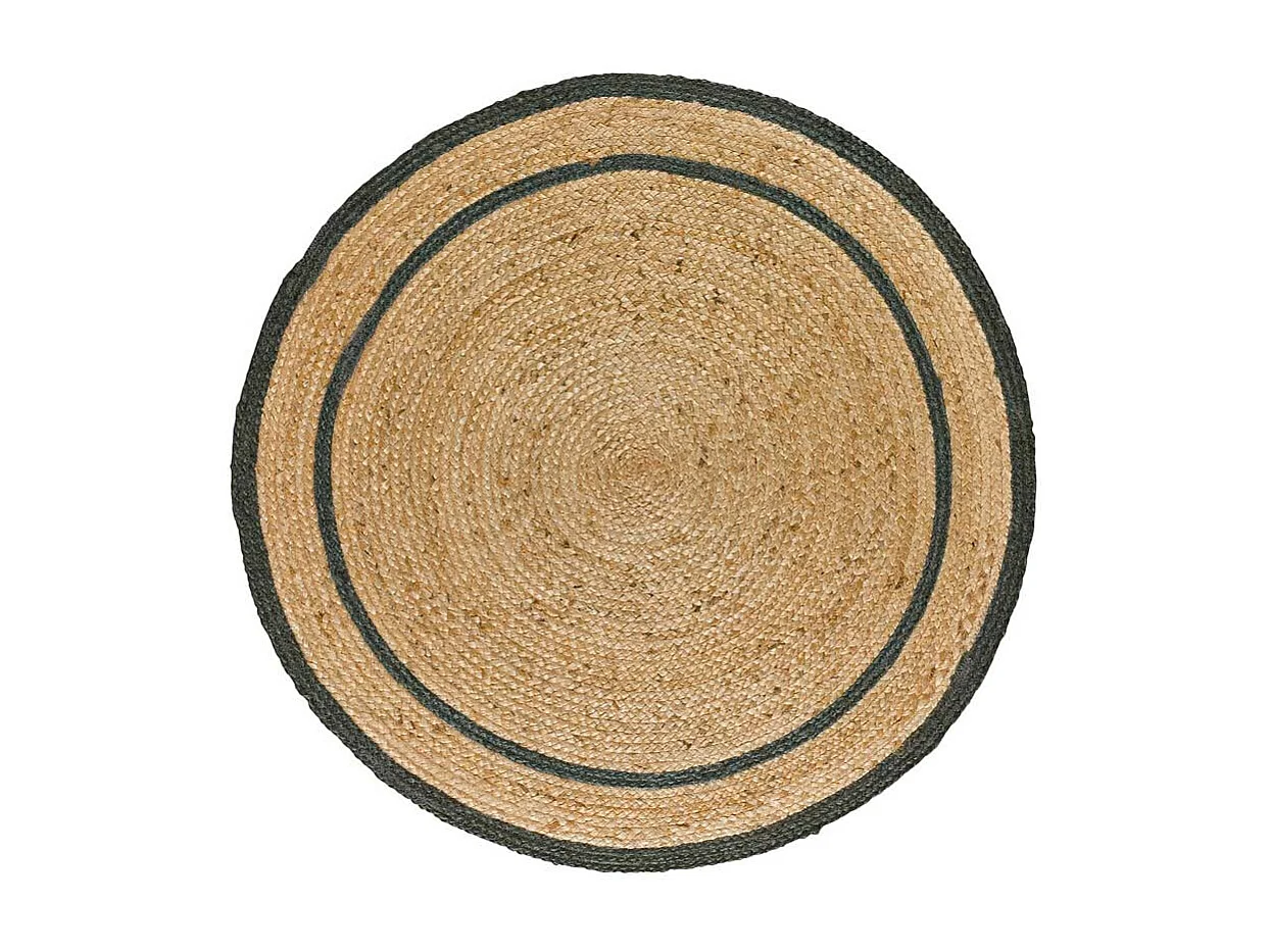 Tapis intérieur rond - naturel - gris - diam.90 cm - MAHON