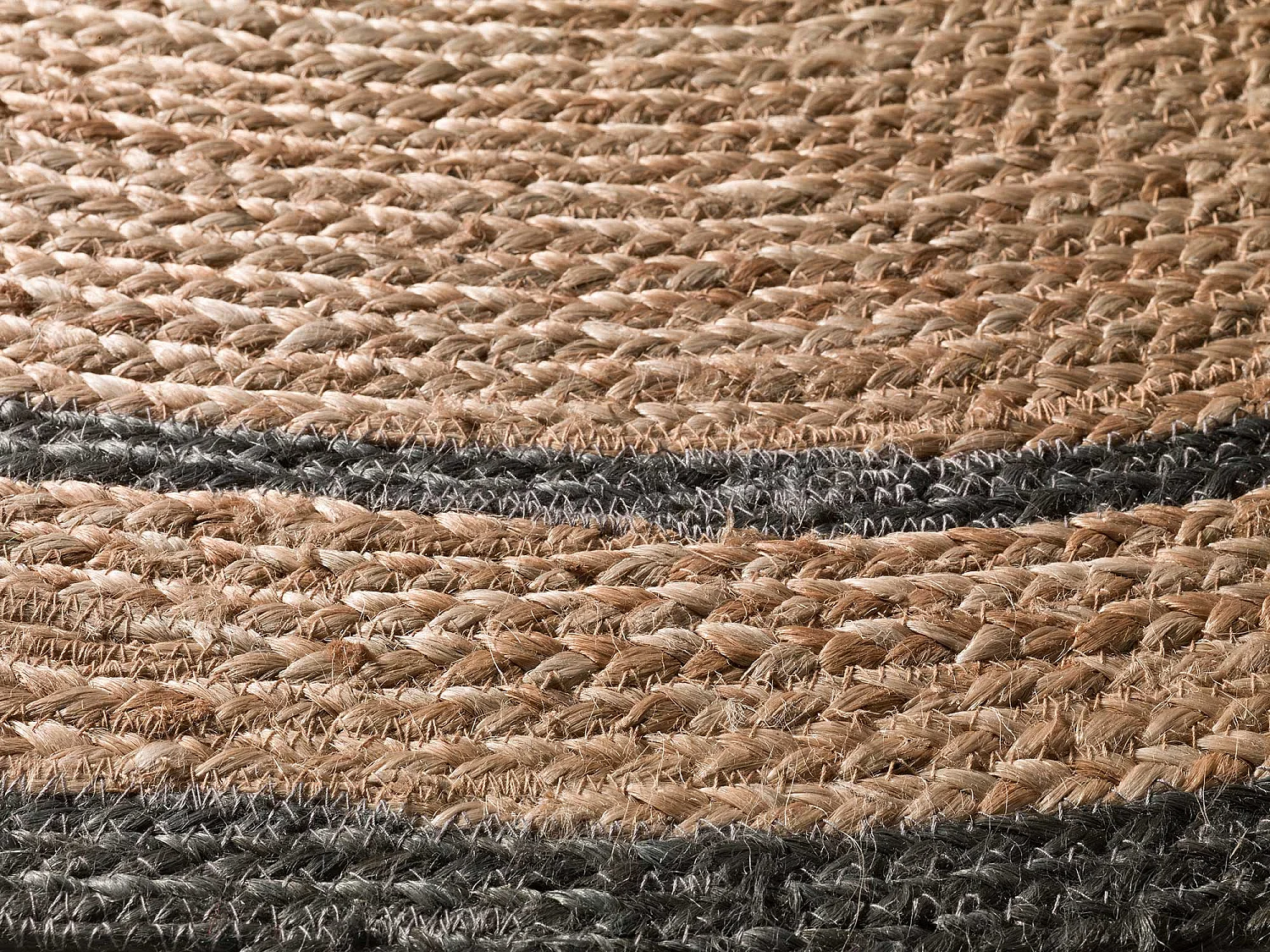 Tapis intérieur rond - naturel - gris - diam.90 cm - MAHON