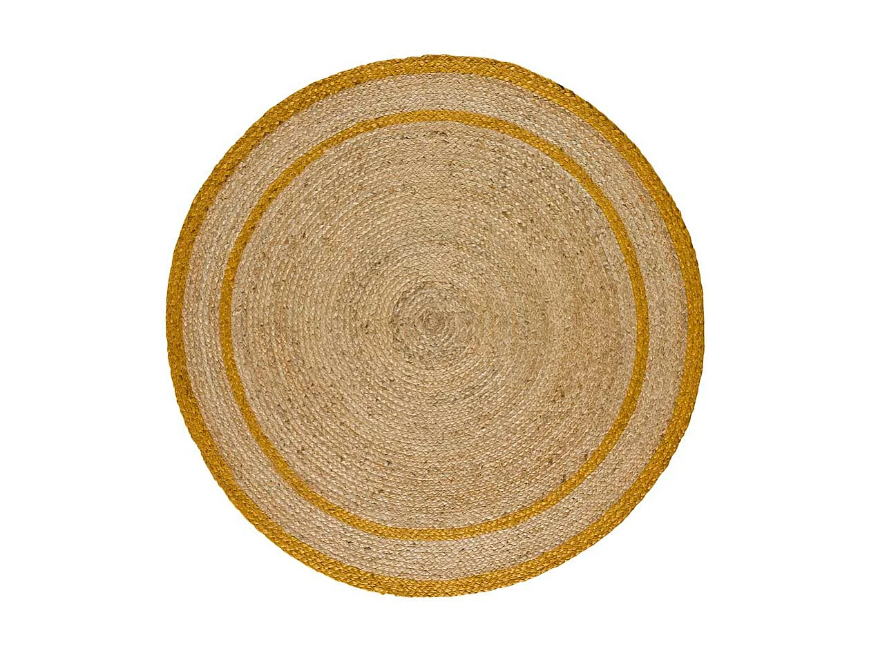Alfombra interior redonda - naturel - mostaza - diam.120 cm - MAHON