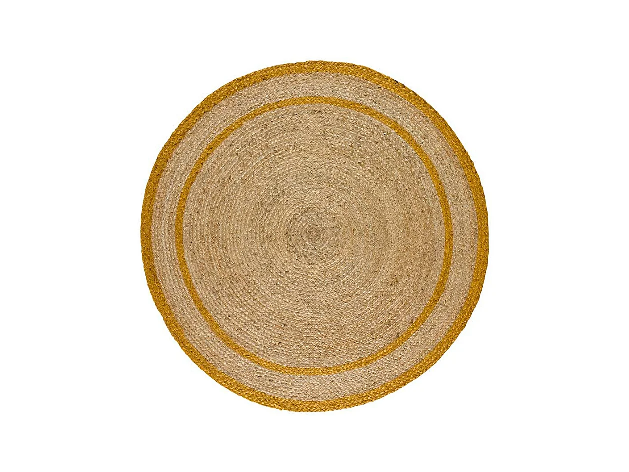 Kurzflorteppiche - natürlich - senf - D.120 cm - MAHON