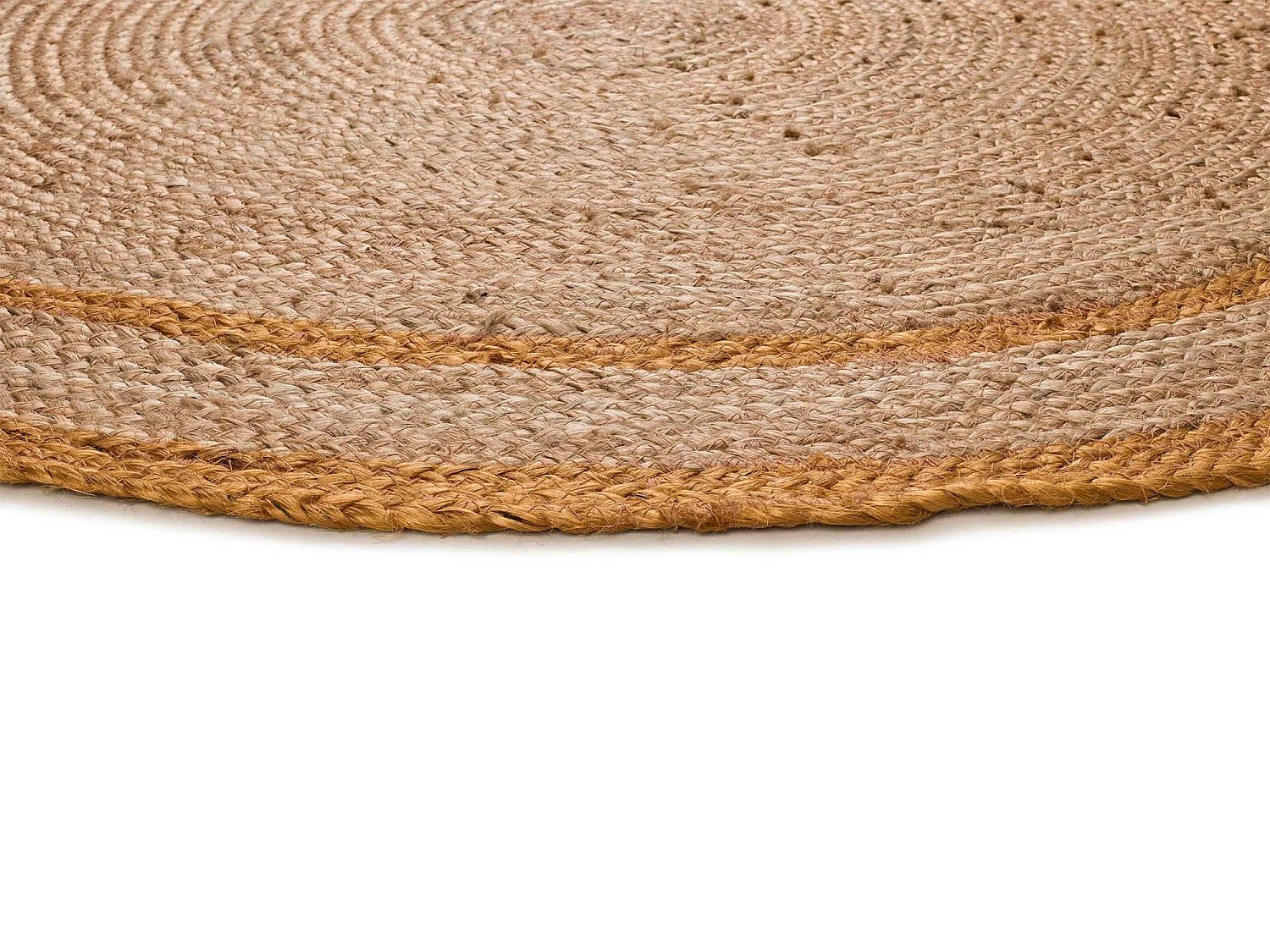 Tapis intérieur rond - naturel - moutarde - diam.120 cm - MAHON