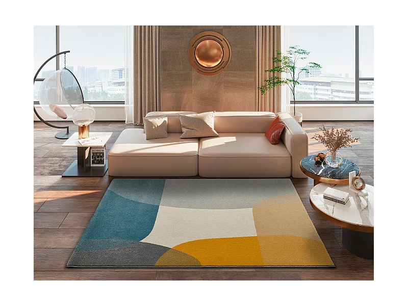 Laagpolig tapijt - geometrisch - veelkleurig - 160x230 cm - MONIC